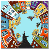 Painting by Numbers Art Illustration Curved Colorful Houses Next To Each Other